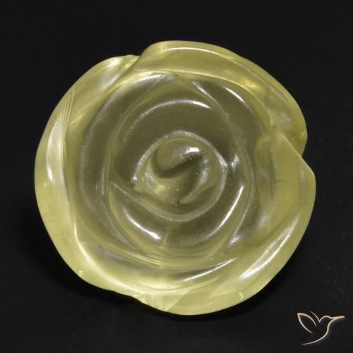 13.59ct Natural Medium Yellow Quartz, Flower Cut, Transparent