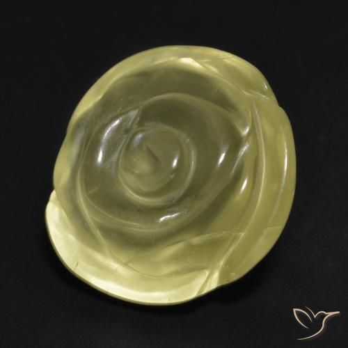 13.59 ct Yellow Quartz Stone, Natural Quartz in Carved Rose Shape for Sale