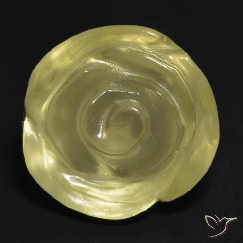 17.51ct Natural Medium Yellow Quartz, Flower Cut, Transparent