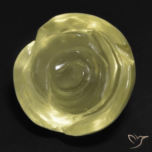 17.51 ct Yellow Quartz Stone, Natural Quartz in Carved Rose Shape for Sale
