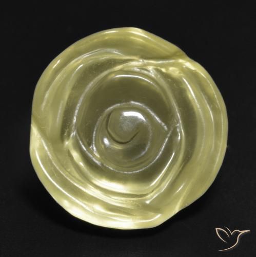13.55ct Natural Medium Yellow Quartz, Flower Cut, Transparent