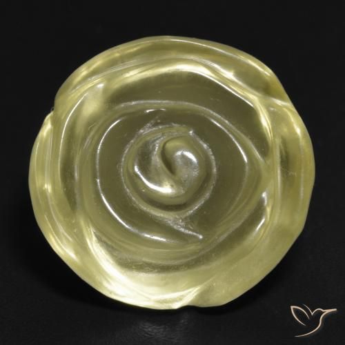 13.76 ct Yellow Quartz, 17 x 16.2 mm Carved From Brazil, Photo A