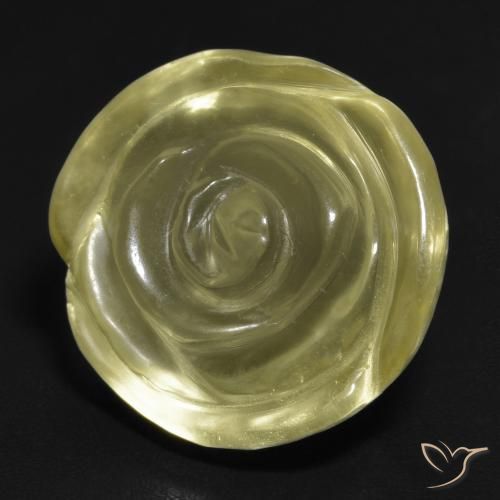 14.90 ct Yellow Quartz Stone, Natural Quartz in Carved Rose Shape for Sale