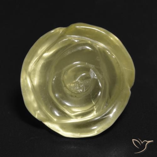 10.57ct Natural Pale Yellow Quartz, Flower Cut, Transparent