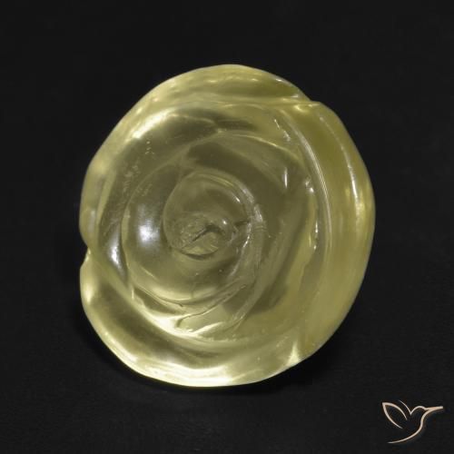 10.57 ct Yellow Quartz Stone, Natural Quartz in Carved Rose Shape for Sale