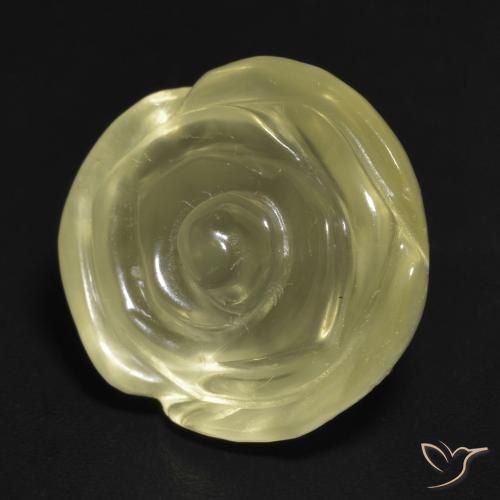 14.63 ct Yellow Quartz Stone, Natural Quartz in Carved Rose Shape for Sale