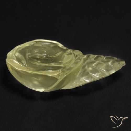 Quartz Gemstone in 27.4 x 18.2 mm Size for Sale, Quartz Stone in Pale Yellow Color