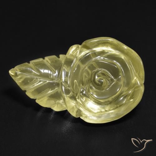 15.16ct Natural Pale Yellow Quartz, Flower Cut, Transparent