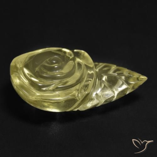 Quartz Gemstone in 23.3 x 15.1 mm Size for Sale, Quartz Stone in Pale Yellow Color