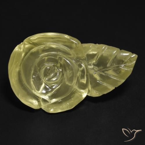 18.90 ct Yellow Quartz Stone, Natural Quartz in Carved Rose Shape for Sale