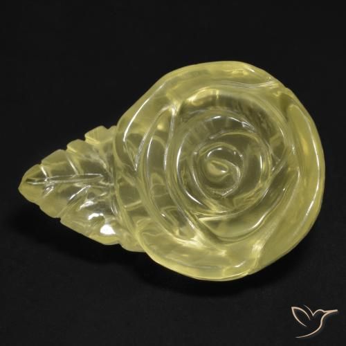 20.16ct Natural Pale Yellow Quartz, Flower Cut, Transparent