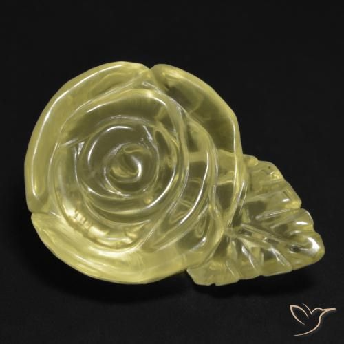 20.16 ct Yellow Quartz Stone, Natural Quartz in Carved Rose Shape for Sale