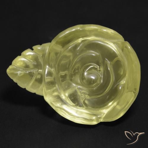21.64ct Natural Pale Yellow Quartz, Flower Cut, Transparent