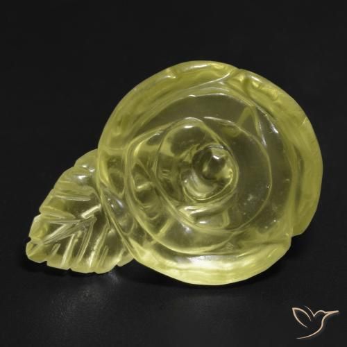 26.39ct Natural Medium Yellow Quartz, Flower Cut, Transparent