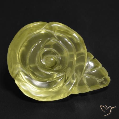 19.94ct Natural Pale Yellow Quartz, Flower Cut, Transparent