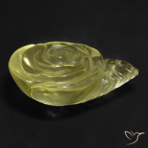 Quartz Gemstone in 24 x 17.8 mm Size for Sale, Quartz Stone in Pale Yellow Color