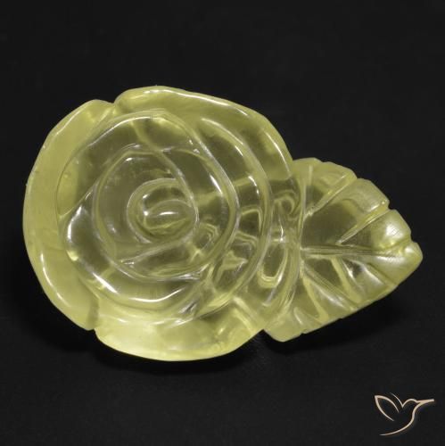19.33 ct Yellow Quartz Stone, Natural Quartz in Carved Rose Shape for Sale