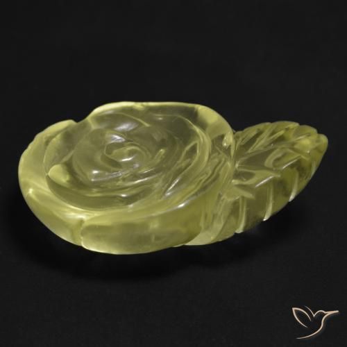 Quartz Gemstone in 24.8 x 16.8 mm Size for Sale, Quartz Stone in Pale Yellow Color