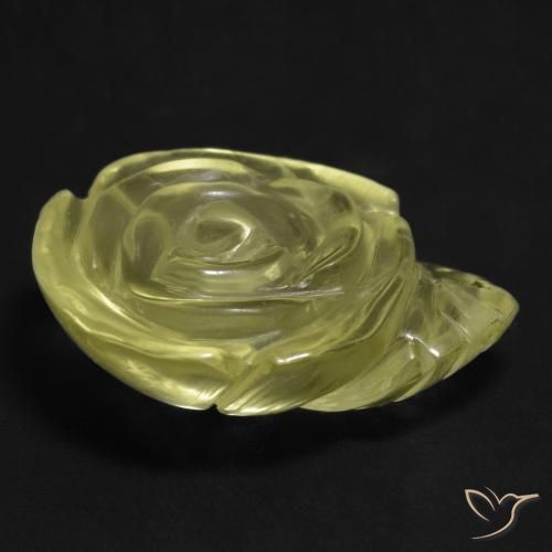 Quartz Gemstone in 21.5 x 17 mm Size for Sale, Quartz Stone in Pale Yellow Color