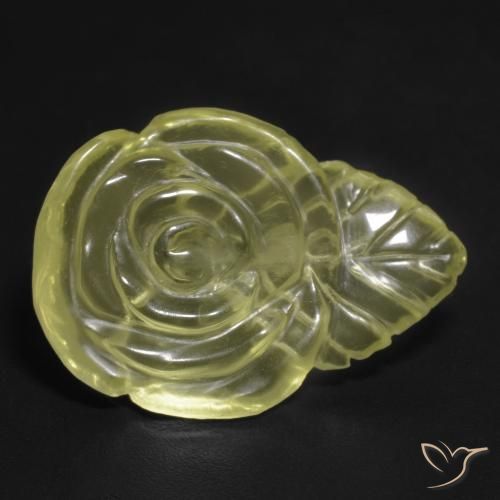 12.65ct Natural Pale Yellow Quartz, Flower Cut, Transparent
