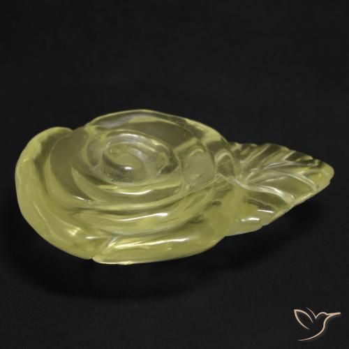 Quartz Gemstone in 23.6 x 16.9 mm Size for Sale, Quartz Stone in Pale Yellow Color