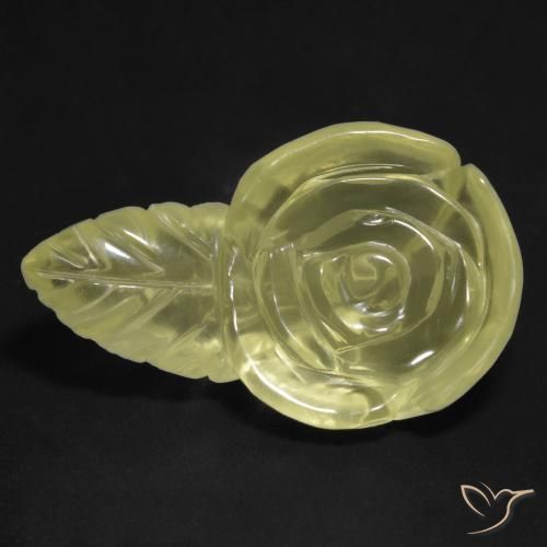 15.31 ct Yellow Quartz Stone, Natural Quartz in Carved Rose Shape for Sale