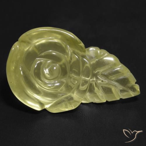 12.51 ct Yellow Quartz Stone, Natural Quartz in Carved Rose Shape for Sale
