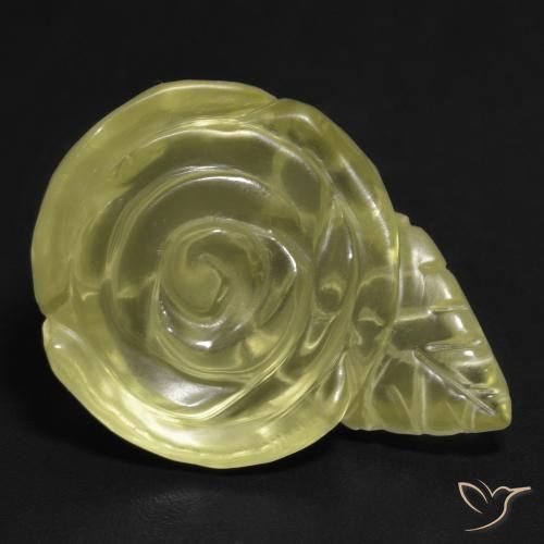 17.67ct Natural Pale Yellow Quartz, Flower Cut, Transparent