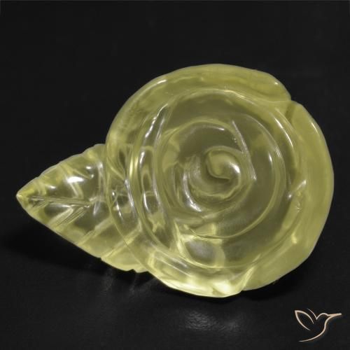 17.67 ct Yellow Quartz Stone, Natural Quartz in Carved Rose Shape for Sale