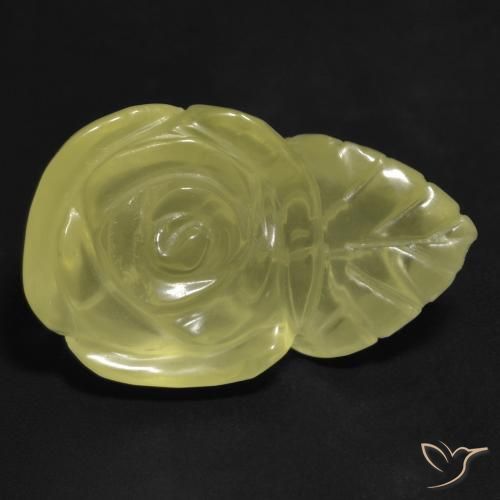15.83 ct Yellow Quartz Stone, Natural Quartz in Carved Rose Shape for Sale