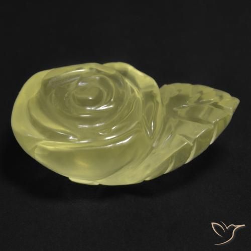 Quartz Gemstone in 22.1 x 13.7 mm Size for Sale, Quartz Stone in Pale Yellow Color