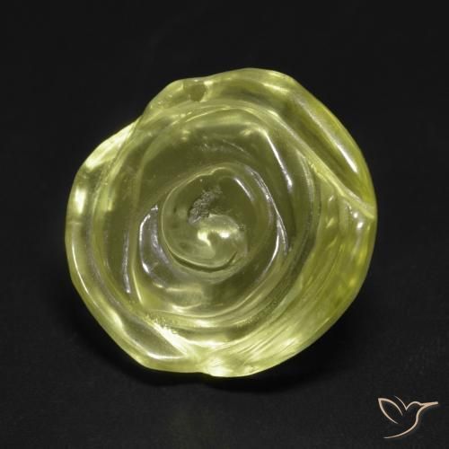 12.59ct Natural Light Yellow Quartz, Flower Cut, Transparent