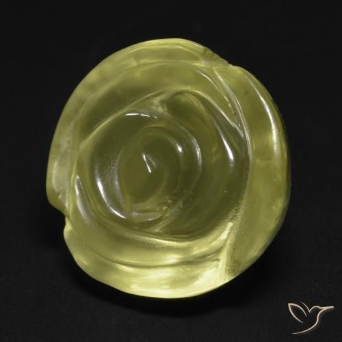 19.51 ct Yellow Quartz Stone, Natural Quartz in Carved Rose Shape for Sale
