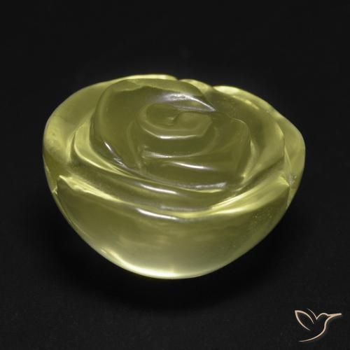 Quartz Gemstone in 17.4 x 17 mm Size for Sale, Quartz Stone in Light Greenish Yellow Color