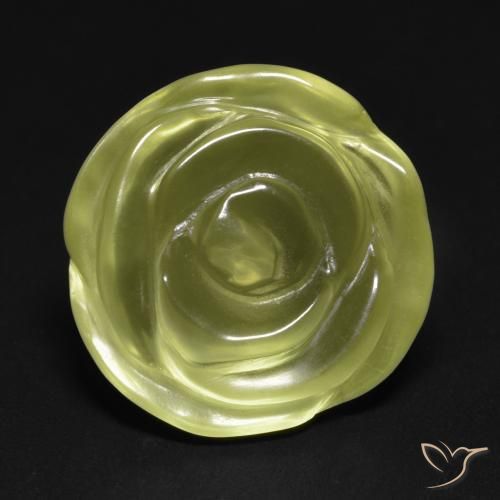15.74ct Natural Light Yellow Quartz, Flower Cut, Transparent