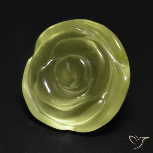 15.74 ct Yellow Quartz Stone, Natural Quartz in Carved Rose Shape for Sale