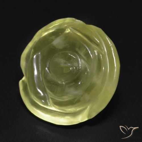14.87 ct Yellow Quartz Stone, Natural Quartz in Carved Rose Shape for Sale