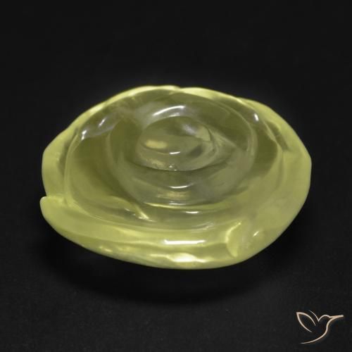 Quartz Gemstone in 18 x 17.4 mm Size for Sale, Quartz Stone in Light Greenish Yellow Color