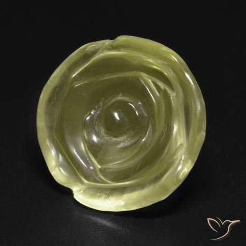 11.13 ct Yellow Quartz Stone, Natural Quartz in Carved Rose Shape for Sale