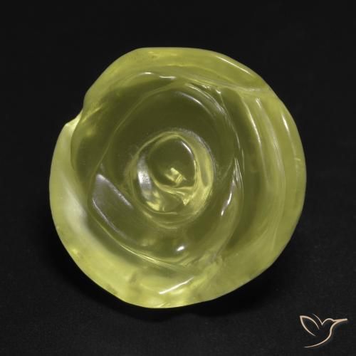 14.68 ct Yellow Quartz Stone, Natural Quartz in Carved Rose Shape for Sale