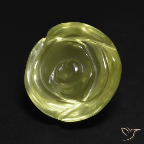 14.89 ct Yellow Quartz Stone, Natural Quartz in Carved Rose Shape for Sale