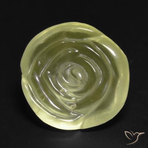 12.04ct Natural Light Yellow Quartz, Flower Cut, Transparent