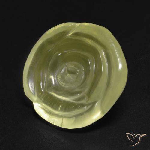 12.04 ct Yellow Quartz Stone, Natural Quartz in Carved Rose Shape for Sale