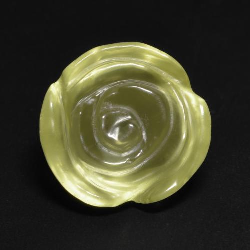 13,1 x 12,5mm blumenschliff gelber Quarz aus Brasilien, Gewicht von 6,97 ct, natürlicher Edelstein in Transparent Reinheit, 1 Stück blumenschliff Quarz - Farbe: Zitronengelb, Mohs-Härte von 7 Geeignet für den täglichen Gebrauch im Schmuck, Photo A