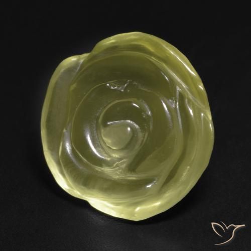 11.58 ct Yellow Quartz Stone, Natural Quartz in Carved Rose Shape for Sale