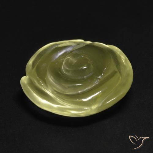 Quartz Gemstone in 16.9 x 16.4 mm Size for Sale, Quartz Stone in Greenish Yellow Color