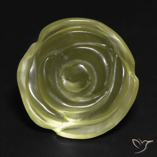 16.31ct Natural Medium Yellow Quartz, Flower Cut, Transparent
