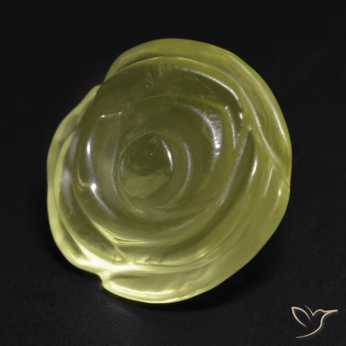 16.31 ct Yellow Quartz Stone, Natural Quartz in Carved Rose Shape for Sale