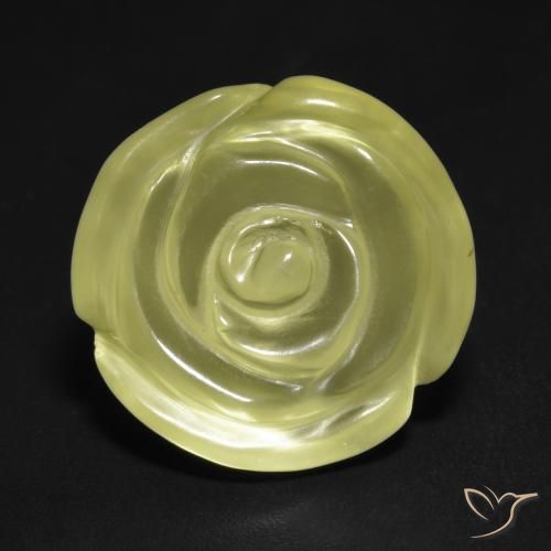 13.20ct Natural Light Yellow Quartz, Flower Cut, Transparent