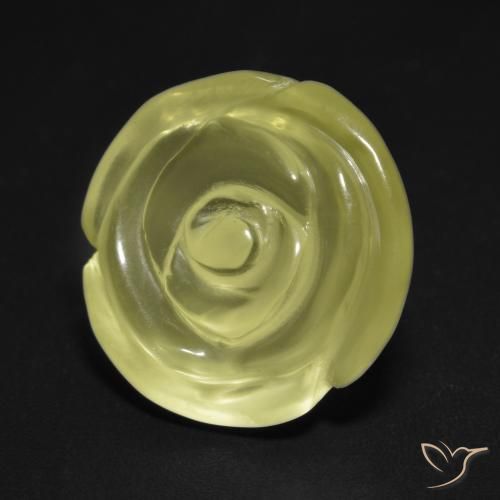 13.20 ct Yellow Quartz Stone, Natural Quartz in Carved Rose Shape for Sale